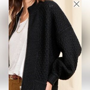 Garnet Hill Wool & Linen Bomber Coatigan